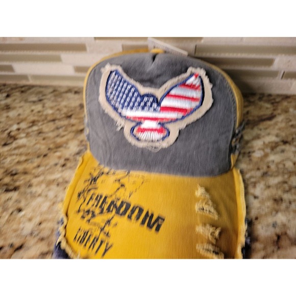 BJB Hat Cap Freedom Liberty Patriotic USA Adult One Size Adjustable Distressed - Picture 2 of 15